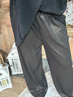 Pantalon Noir Brillant Doré "Clovis"